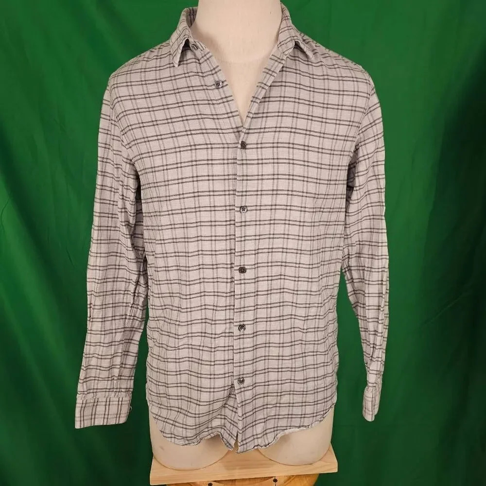 Theory Mens Tait Slim Fit Jaspe Grip Long Sleeve Button‎ Down Shirt Medium